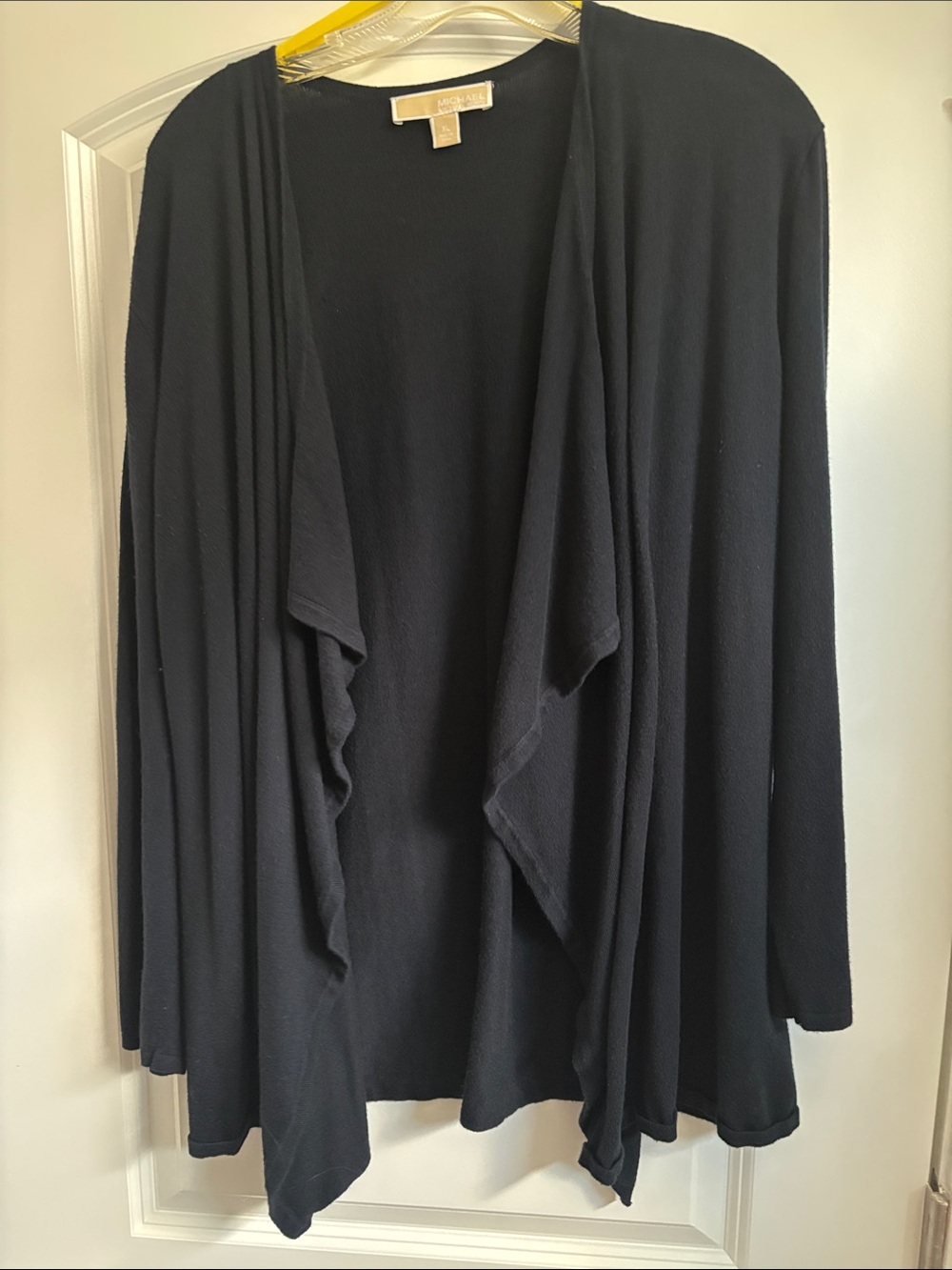 Michael Kors Navy Draped Open-Front Cardigan